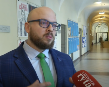 Выступленне рэктара ЕГУ д-ра Вілюса Шадаўскаса аб важнасці гуманітарнай адукацыі ў эпоху тэхналогій на тэлеканале Lietuvos Rytas